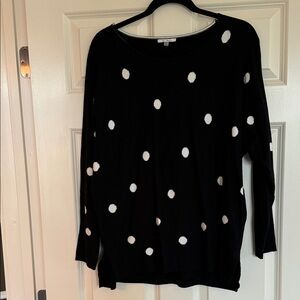 Black and White Polka Dot Sweater
